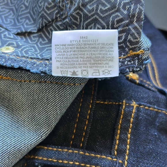 Tory Burch Classic Tory Boot Jean Dark Wash Big Logo Designer Sz 27 - Picture 14 of 16